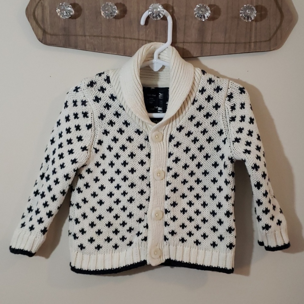 Gap blue and cream cardigan